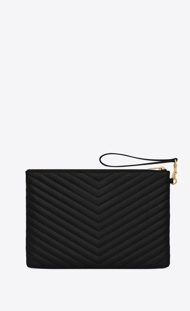 Monogram tablet pouch in matelassé leather